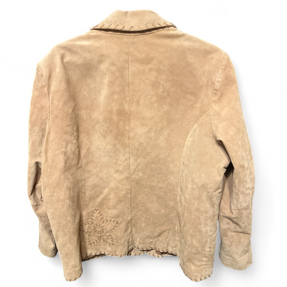 Coldwater Creek tan suede whipstitch daisy jacket - Picture 2 of 9